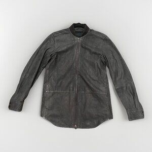 VTG Diesel Mens Cowhide Leather Moto Bomber Jacket Size S black